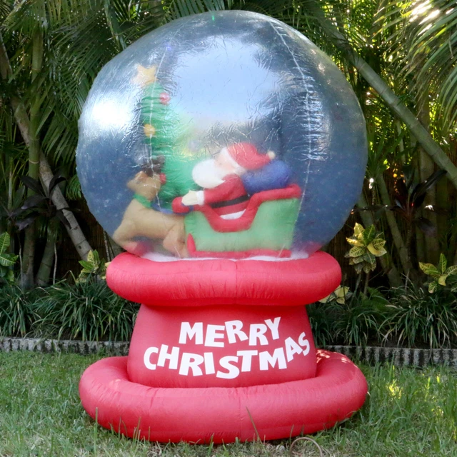 GEMMY 6FT AIRBLOWN Inflatable Christmas Santa Snow Globe LED 985889