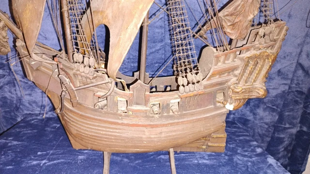 Altes Holzschiff Sehr Alt Antik