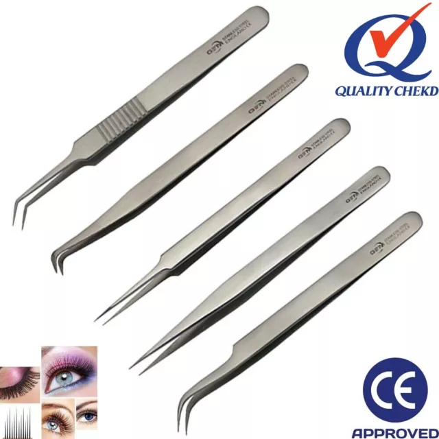 Pro Eyelash Extensions Tweezer Angled Curved Straight Pointed Volume Lash L Type