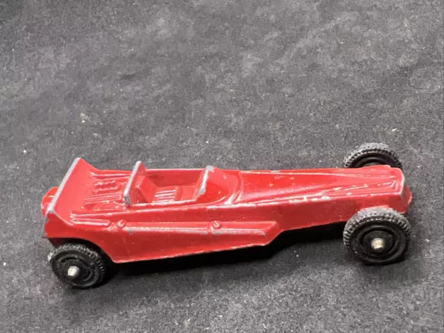 Vintage Tootsie Toy Red WEDGE DRAGSTER DieCast Steel Race Car Drag 1960s