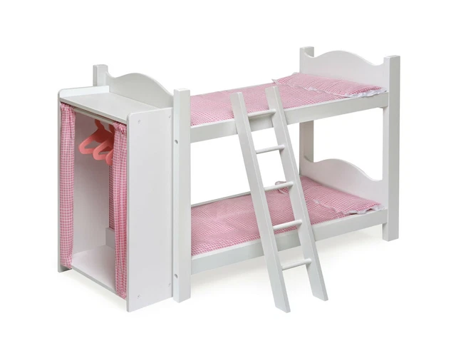 Badger Basket Doll Bunk Beds with Ladder and Storage Armoire (fits American G...