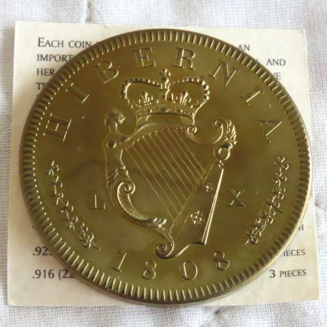 IRELAND GEORGE III 1808 GOLDEN ALLOY PROOF PATTERN CROWN - coa