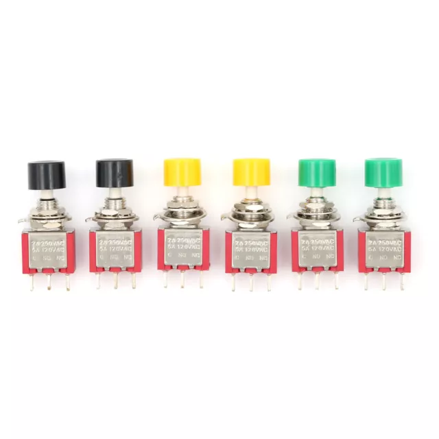2PCS 3PIN MOMENTARY Push Button Toggle Switch PS-102 DS612 1NO 1NYXXA ...