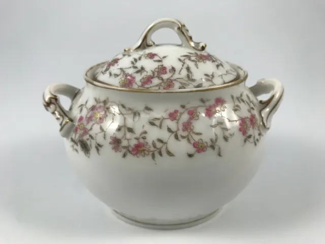 Antique CH FIELD HAVILAND LIMOGES GDM SUGAR BOWL & LID - circa 1882-1890 FRANCE