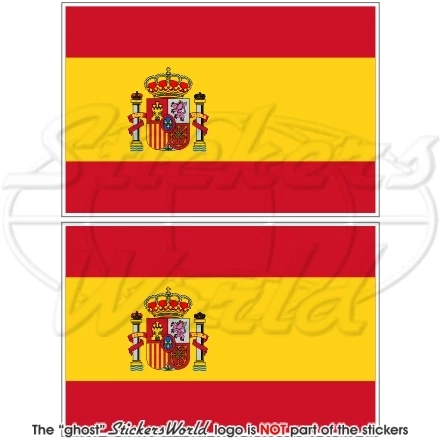 Pack De 2 Autocollants Drapeau Civil Des Îles Canaries - 75 Mm - Espagne - Neufs