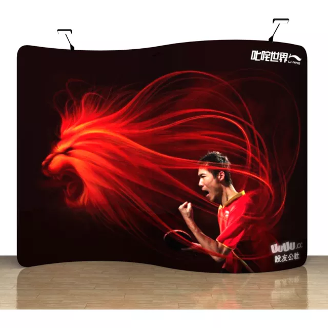 10ft Custom Serpentine Tension Fabric Backdrop Wall Trade Show Display Exhibit