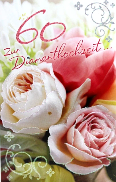 GLÜCKWUNSCHKARTE DIAMANTHOCHZEIT 60 Jahre Ehe Diamant Hochzeit Karte