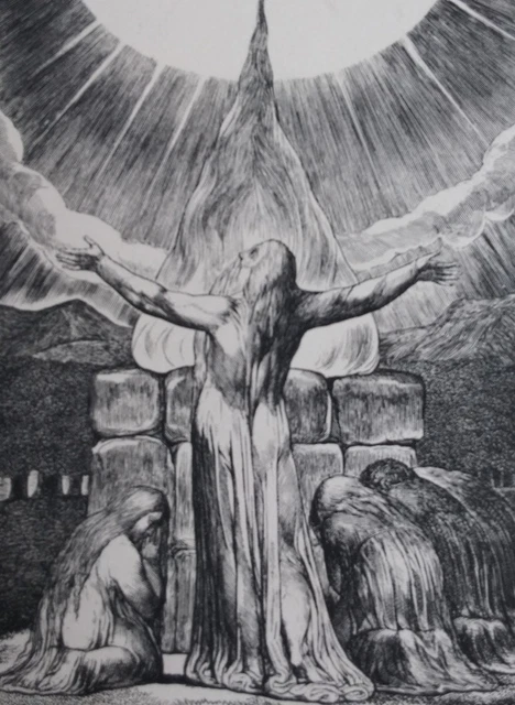 BLAKE William : L'ascension de Job - GRAVURE N&B - Livre de Job, Bible, 1902