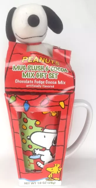 Peanuts Mug Plush & Cocoa Mix Gift Set Snoopy Woodstock Old Stock