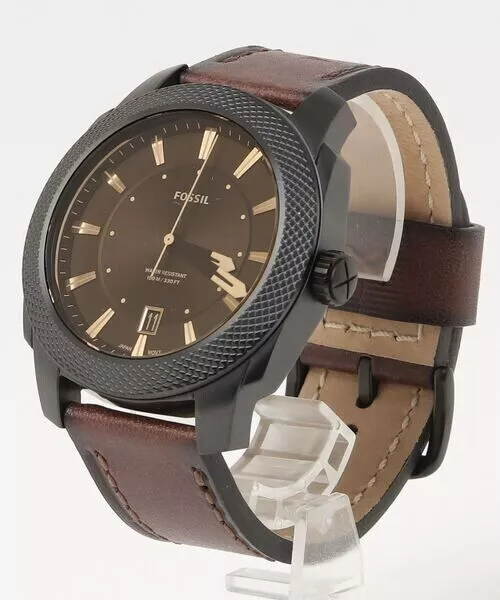 Montre townsman twist multifonction sales en cuir brun foncé