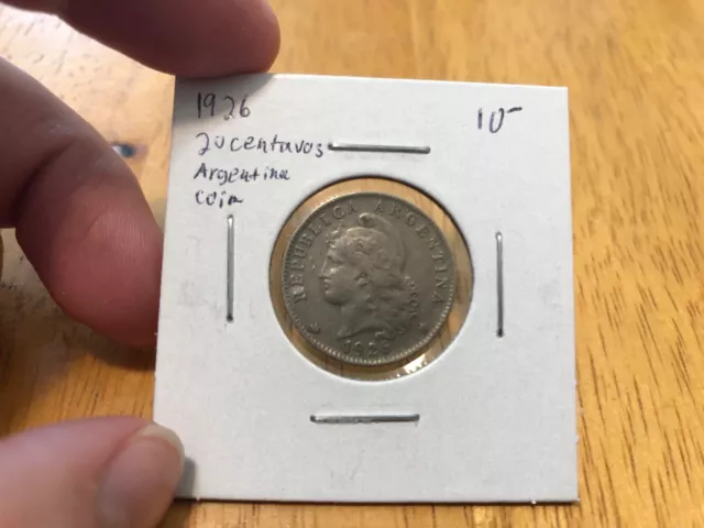 1926 20 Centavos Argentina coin
