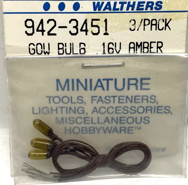 Walthers Electrical Grain-O-Wheat Bulbs 16 Volt, .100 Amp pkg(3) Amber 942-3451