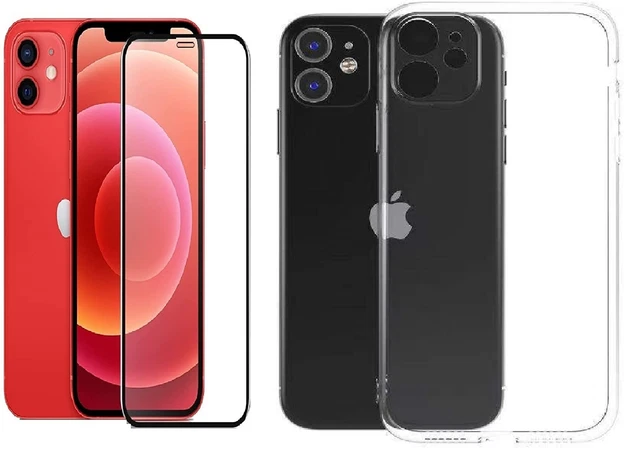 Klar Silikonhülle für iPhone 11 mit 10D Schutzglas Komplet deckend