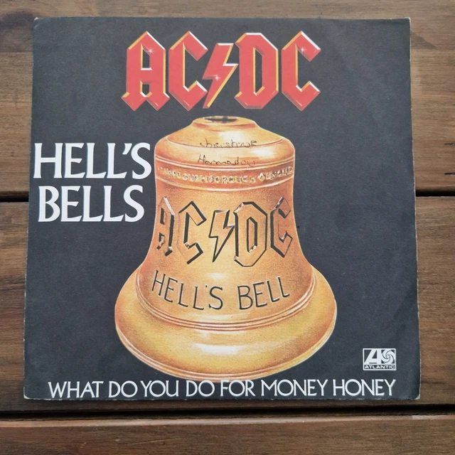 AC/DC HELL'S BELLS Single SP 45t France 1980 Atlantic 11650 Hard Rock ...