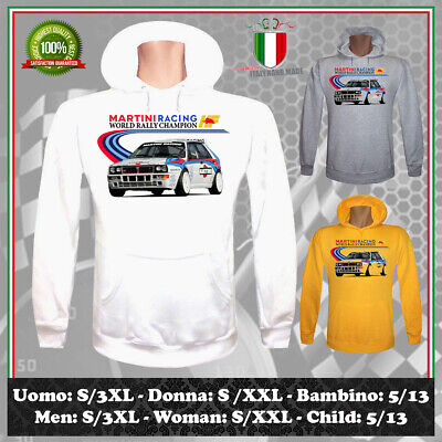 Felpa Martini Racing Gp Ispirato Lancia Delta Hf Rally Uomo Donna Bambino Hoodie