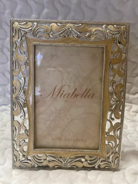 4x6 picture frame Miabella Enamel on metal with rhinestones