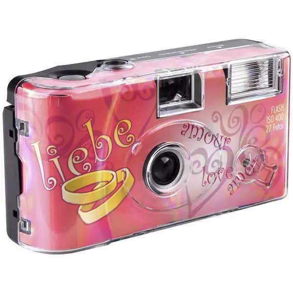 1551338 Topshot Love Hearts Black Macchina fotografica usa e getta 1 pz. con fl