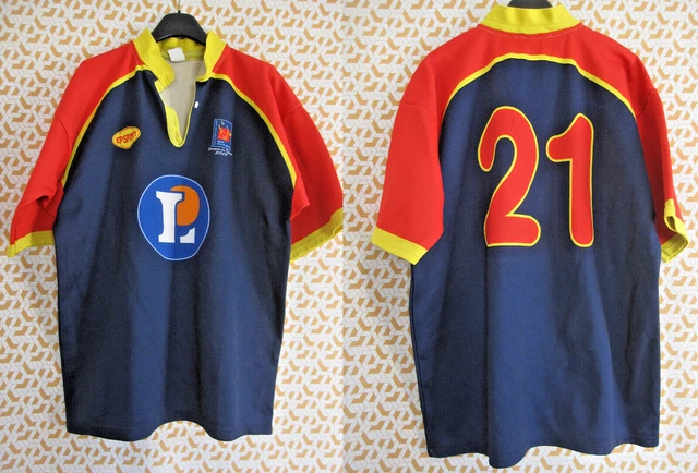 Maillot Rugby Tarbes Pyrenees Matmut Duarig porté #22 Rouge et blanc - XL