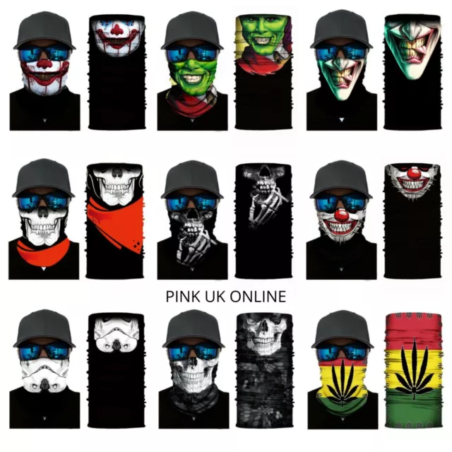 Totenkopf Joker Sturmhaube Halsrohr Schal Fahrrad Manschette Face Maske Bandana