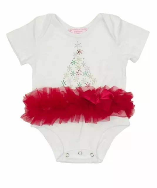 Popatu Baby Girl Snowflake Christmas Tree Skirted Tutu Bodysuit White 12mth $28