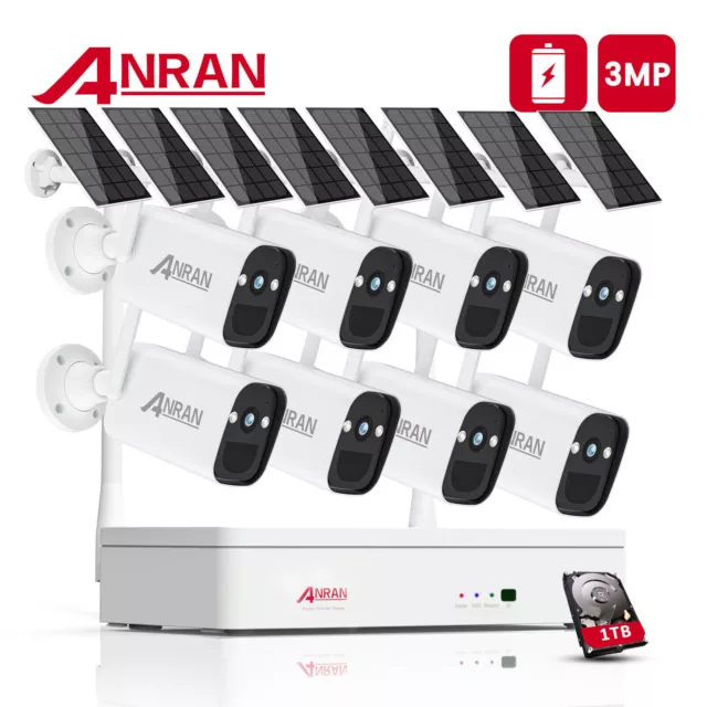 3MP Outdoor Security Camera Wireless System Set IR Night Vision 8CH NVR 1TB