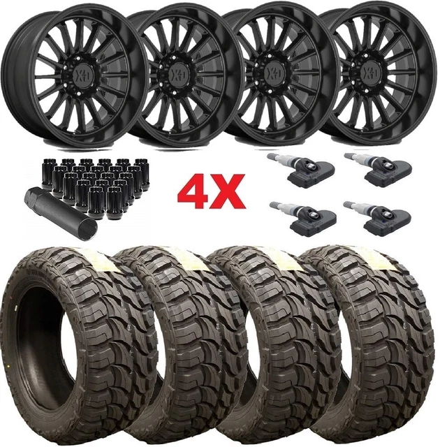 20 BLACK WHIPLASH XD857 WHEELS RIMS TIRES MT 35 12.50 20 RHINO 8x180
