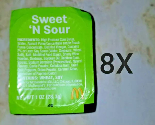 McDonald's Sweet 'N Sour Dipping Sauce Chicken Nuggets Dip * 8 Pack (8oz) Fresh!
