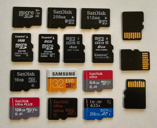 Micro Sd Card 128Mb 256Mb 512Mb 1Gb 2Gb 4Gb 8Gb 16Gb 32Gb 64Gb 128Gb 256Gb 512Gb