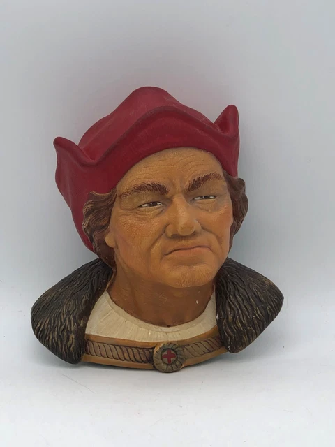 Vintage Not Bossons Christopher Columbus ? Chalkware England Wall Art Hanging