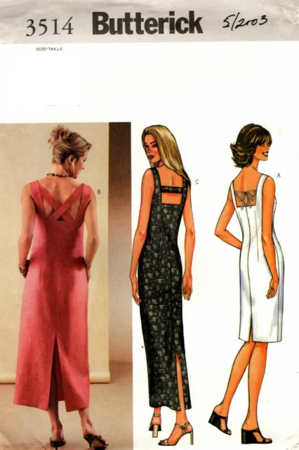 Butterick 3514 Misses Dress Sewing Pattern Uncut Size 6 8 10
