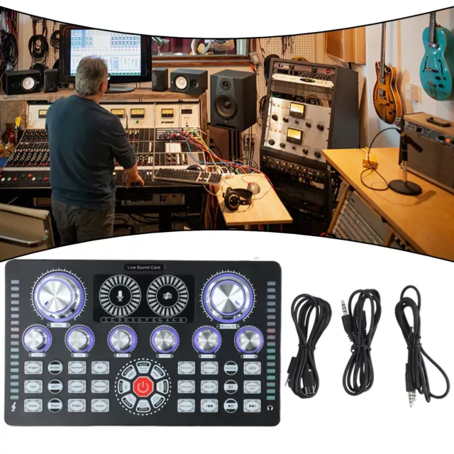 Q7 Sound Card Studio Record Mic Mixer Voice Changer Live Streaming Karaoke Home