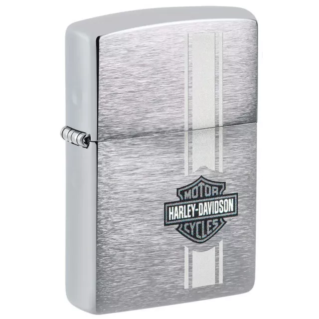 Zippo Harley Davidson Brushed Chrome Windproof Flame Refillable Flip Top Lighter