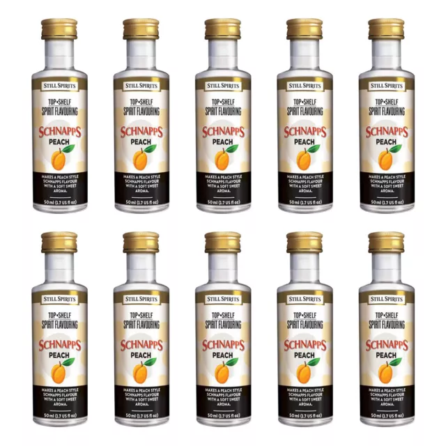 10X Still Spirits Top Shelf Peach Schnapps 50ml Liqueur Essence Home Brew Alc...