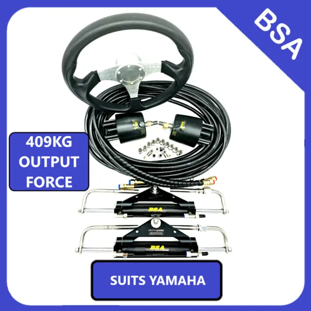 Boat Hydraulic Twin Helm/Ram Steering Kit Suits Yamaha Outboards 409KG output