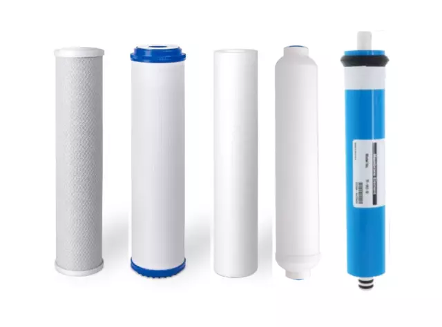 Replacement 5 Stage Reverse Osmosis Water Filter Set + 75 Gpd Ro Membrane