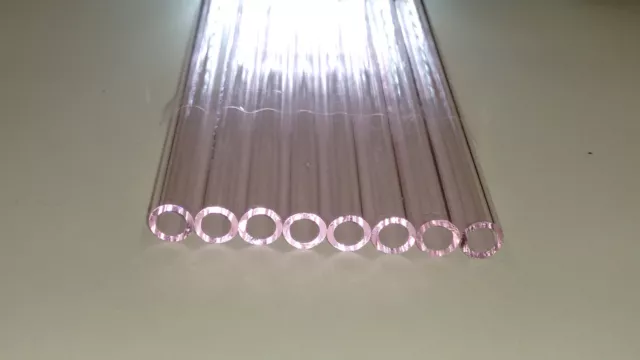 Glass Tubing PINK BOROSILICATE (PYREX) 8 PIECES 150MM LONG 10MM*1.5MM Tube