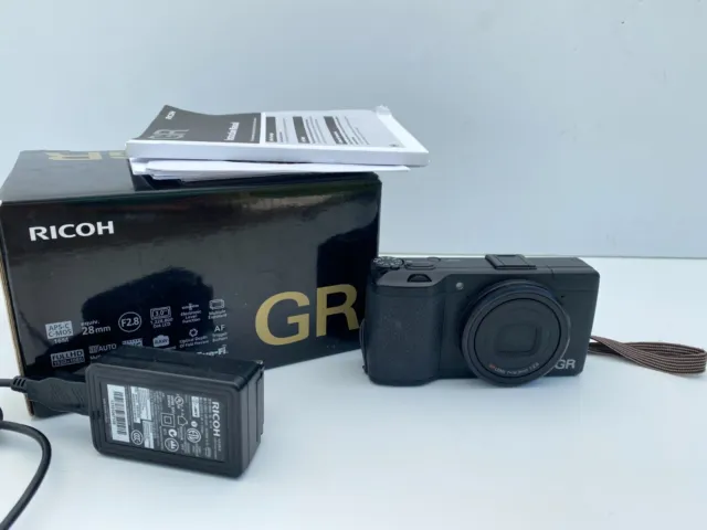Ricoh GR 16.2MP Digital APS-C Camera - Black - in box with charger and case