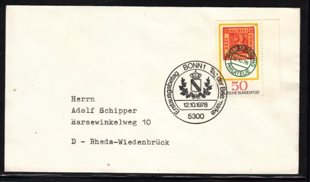 Post Deutschland Sonderstempel, Tag der Briefmarke, Bonn 12.10.78