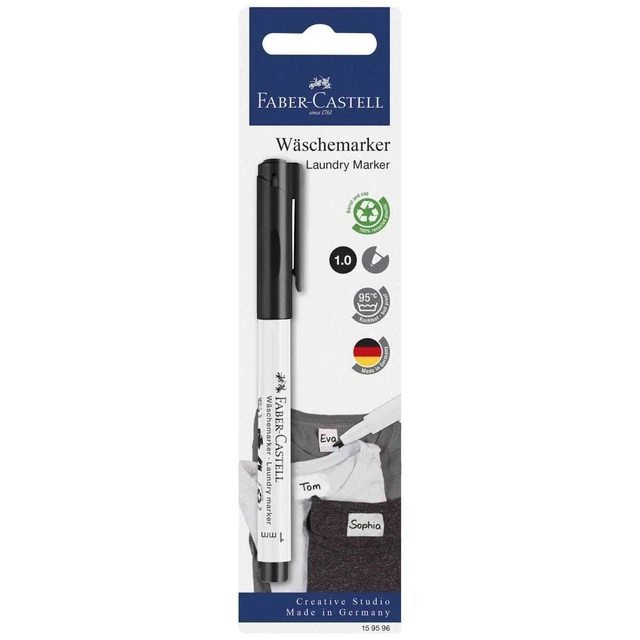 FABER-CASTELL Wäschemarker Textilmarker schwarz 1,0mm bis 95°C