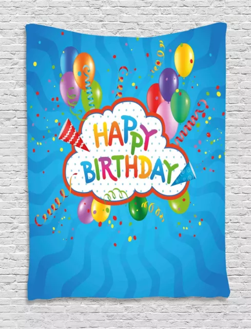 Retro Birthday Tapestry Wall Hanging Decoration for Room 2 Sizes Available