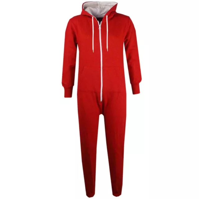 New Bambine Ragazzi Rosso Tinta Unita A2ZOnesie one piece Tuta Intera 2-13Yr