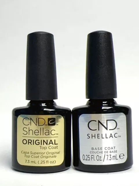 CND Shellac Original Gel Top Coat Base Coat 0.25oz Duo Pack