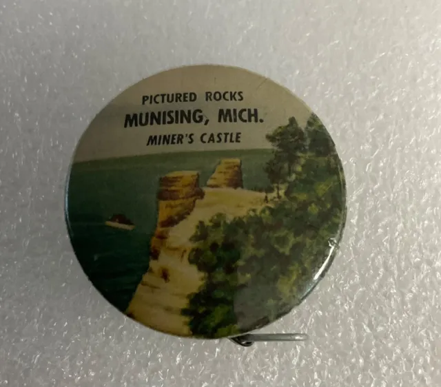 Vintage souvenir tape measure Pictured Rocks Munising, Michigan Miners Castle 