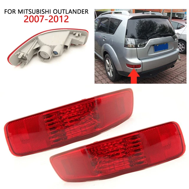Red Outlander Rear FOR MITSUBISHI OUTLANDER 2007-2012 Side Rear Tail Bumper Reflector ...