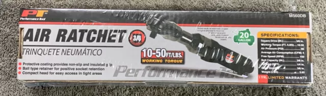 Performance Tool Air Ratchet 3/8" Drive 10-50 Ft lbs Torque M560DB New, Sealed!