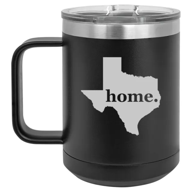 15oz Tumbler Coffee Mug Handle & Lid Travel Cup Vacuum Insulated Texas Home