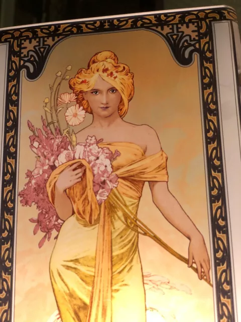 Goebel Artis Orbis Lampe 4 Jahreszeiten 34cm von Alfonse Mucha Glas four seasons 3