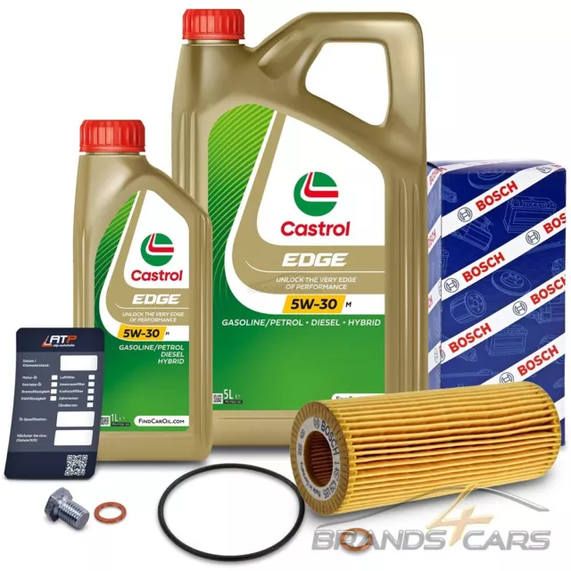 BOSCH ÖLFILTER+6L CASTROL EDGE 5W-30 M FÜR BMW 3-ER E46 E90 E91 318d 320d