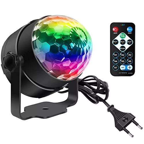 Luci Discoteca LED SEBRUANC mini sound attivato palla da discoteca 360 ° Ruot...