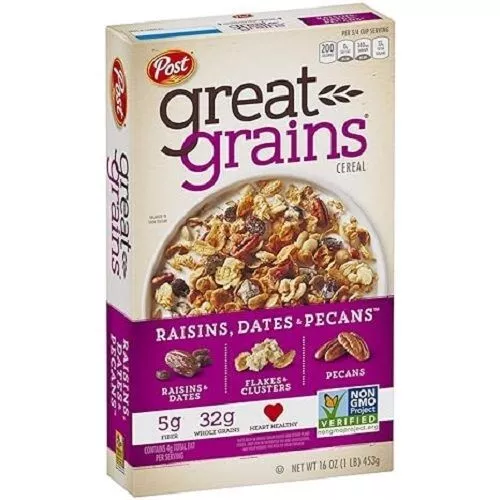 GREAT GRAINS RAISINS Dates and Pecans Breakfast Cereal, Raisin Cereal ...